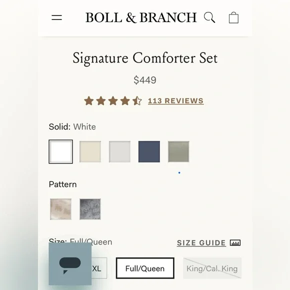 INCREDIBLE DEAL! BOLL & BRANCH 3 Piece Comforter Set NWT!  Full/Queen - Picture 4 of 10